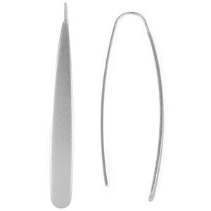 Silver Flat Bar Threader Earrings